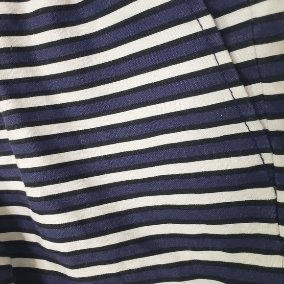 J. Crew pull on short elastic waist linen blend white black navy size 0 - Picture 3 of 6